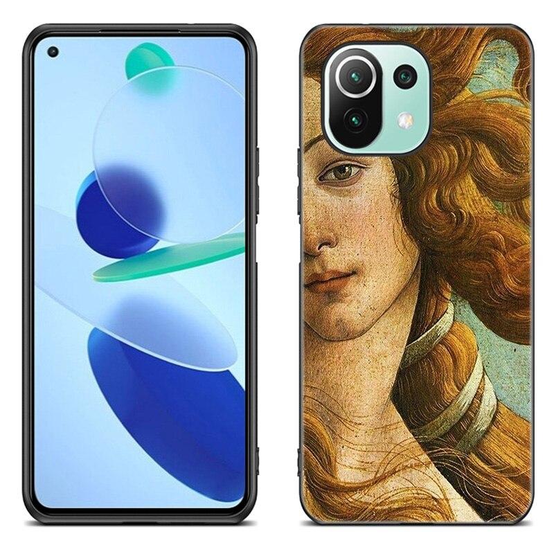 Renaissance Art Painting Case For Xiaomi Mi 11 Lite NE 11i 10T 11T Pro A2 A3 Lite POCO F3 M3 M4 C31 X3 Pro NFC GT Black Cover