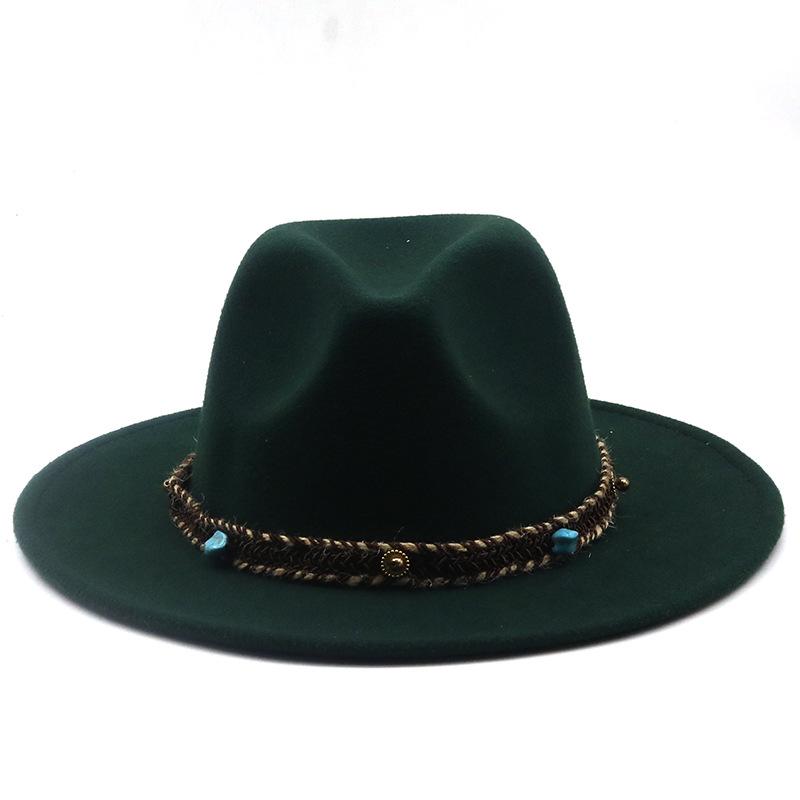 European and American High-quality Wide-brimmed Men's and Women's Fedoras, Fashionable Woolen Top Hats, and a Panama Jazz Felt Hat.