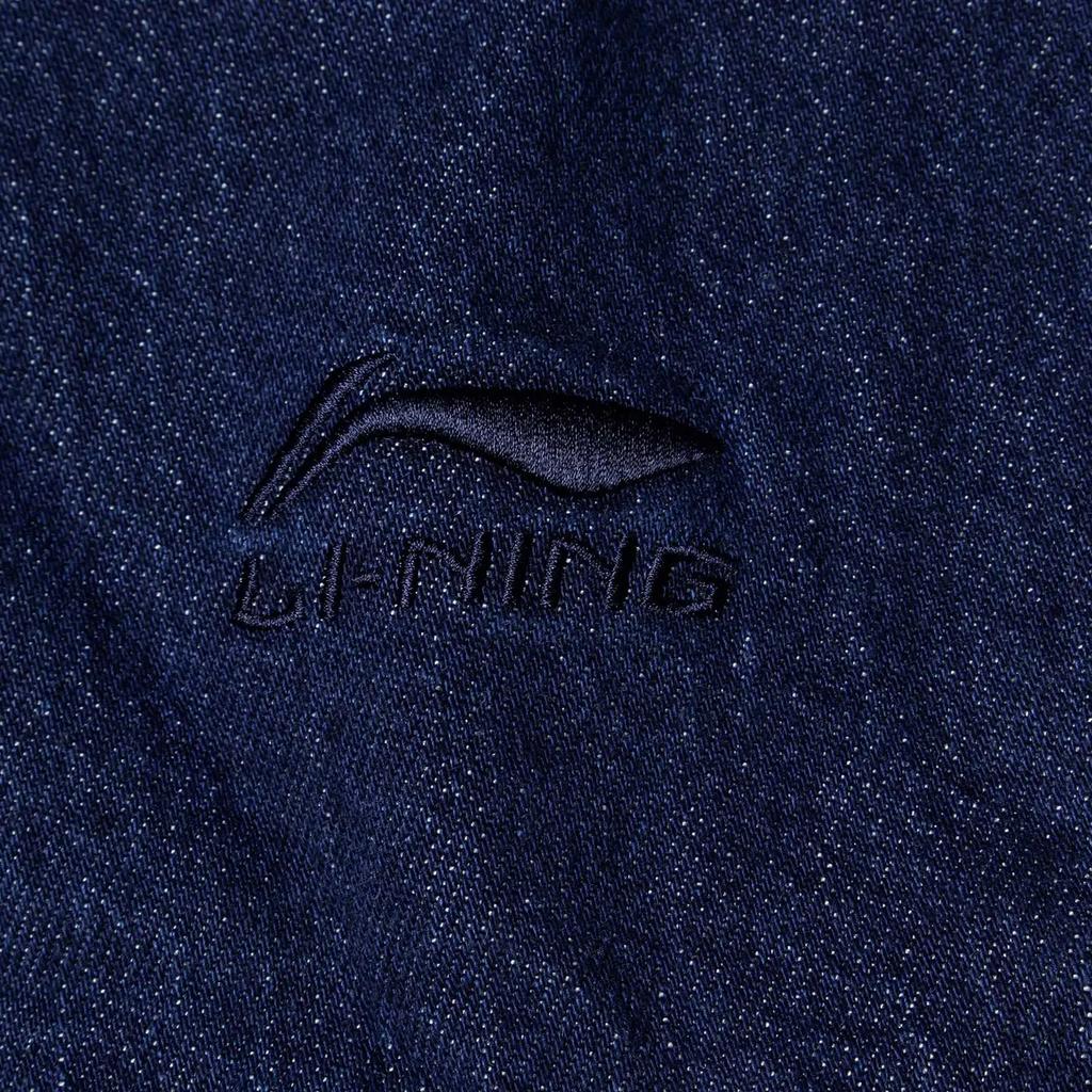 Li Ning Plain Loose Wash Denim Jacket Men Jackets Dark-Blue AJDSA39-1