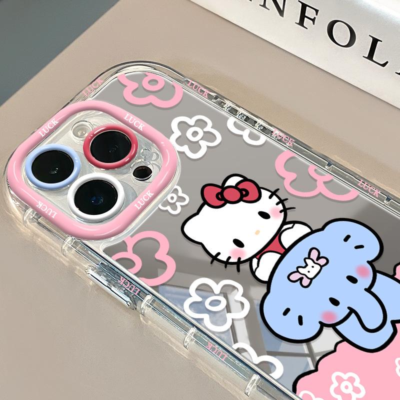 Cute Kt Cat Applies To iPhone11 Makeup Mirror Mobile Phone Case 11promax Cartoon Huawei Glory Hello Kitty