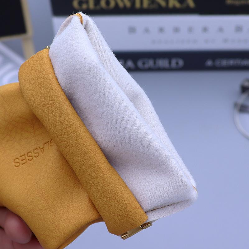 Automaticky uzavíratelný sáček na brýle, Přenosné jednobarevné jednoduché sluneční brýle, Kožená kabelka, Unisex pouzdro na brýle, Elastická kapsa