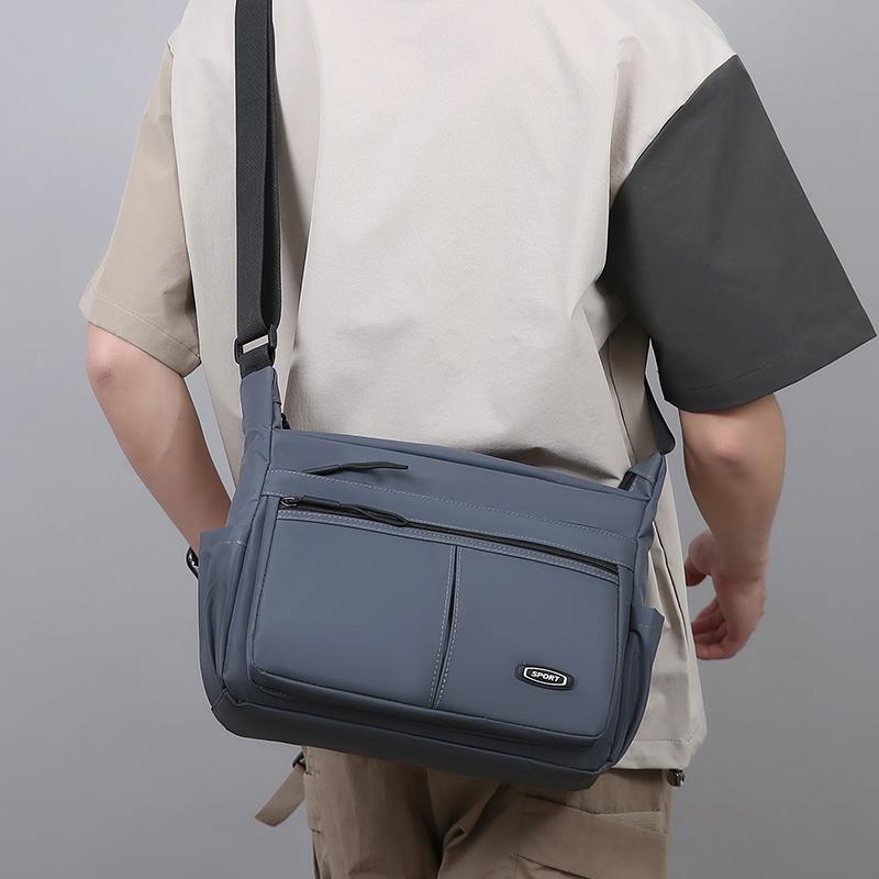 Geantă de Umăr de Afaceri de Capacitate Mare Geantă Crossbody Oxford Geantă de Navetă cu Strat Multiplu pentru Bărbați