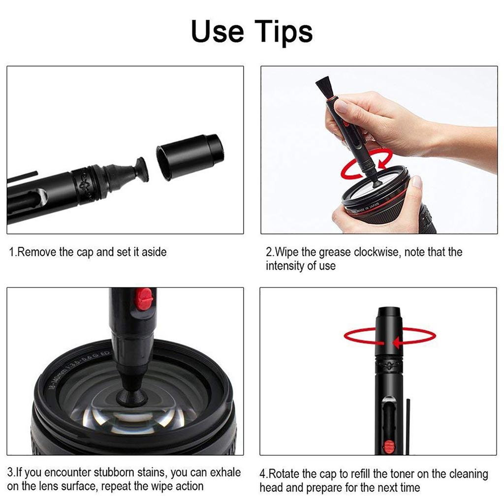 Professional Camera Cleaning Kit Sensor Cleaning Kit with Air Blower Cleaning Swabs Cleaning Pen Cleaning Cloth for