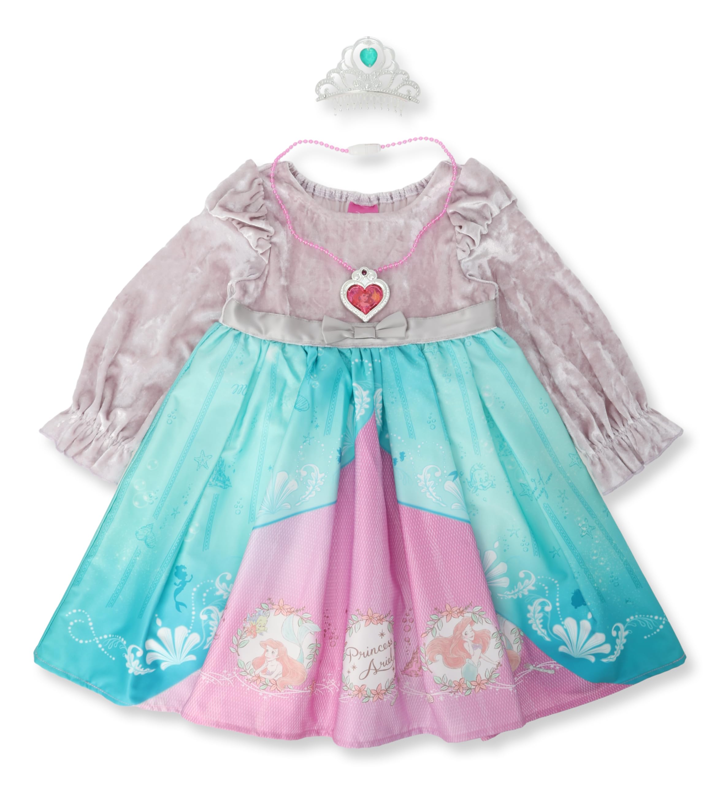 

[Disney] Children s One-Piece Princess Elsa Ariel Rapunzel Transformation Dress One-Piece with Accessories Children s Clothing Girls