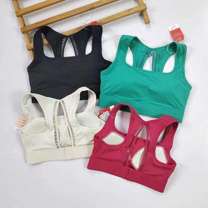 

Quick-Drying Beauty Back Exercise Underwear Women s One-Piece Running Shockproof Gathering Bra Fitness Training Yoga Clothes Suit Wine Red S
