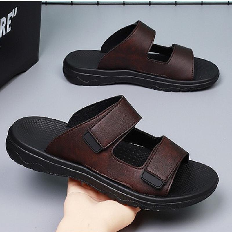 New Men Slippers Black Platform Slip On Massage Sandals Home Light Slippers Summer Citywalk Beach Holiday Sandal Shoes Sandalias