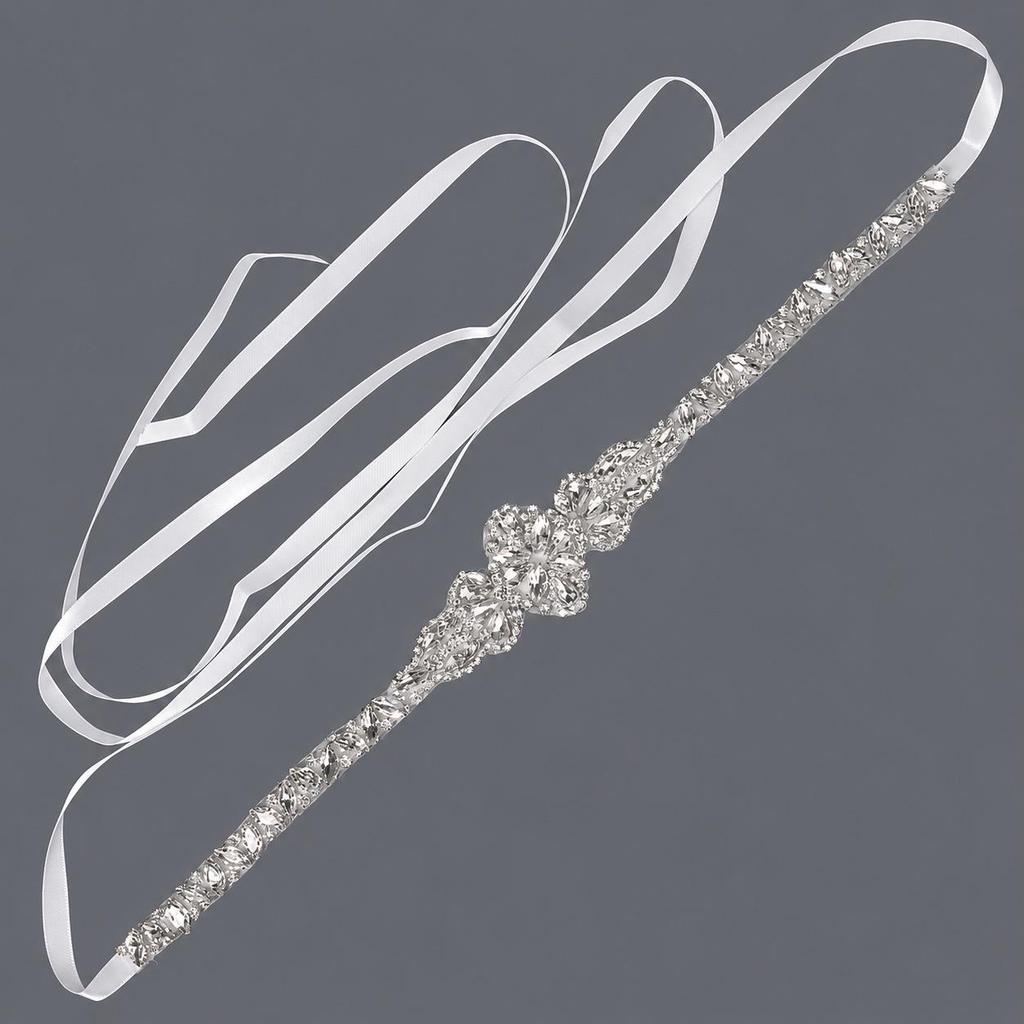 Elegant Silver Rhinestone Wedding Belt – Versatile High-End Dress Accessory for Fashion Shows and Performances