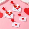 Korean Style Heart Envelope Earrings - Simple, Niche Design Acrylic Jewelry for Women
