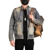 Heavy Gradient Handsome Denim Jacket for Men New American Retro Workwear Denim Top