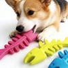 Gummi Knochen Hundespielzeug Fischgrätenform Hundekauspielzeug Zahnpflege Spielzeug für aggressive Kauer Interaktives Training Apportieren