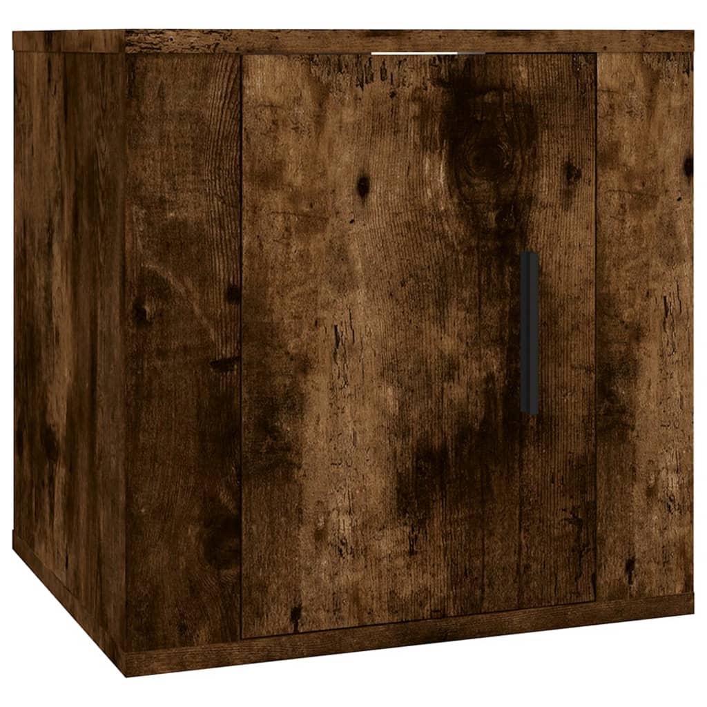 2 piece TV cabinet set smoked oak effect particleboard
