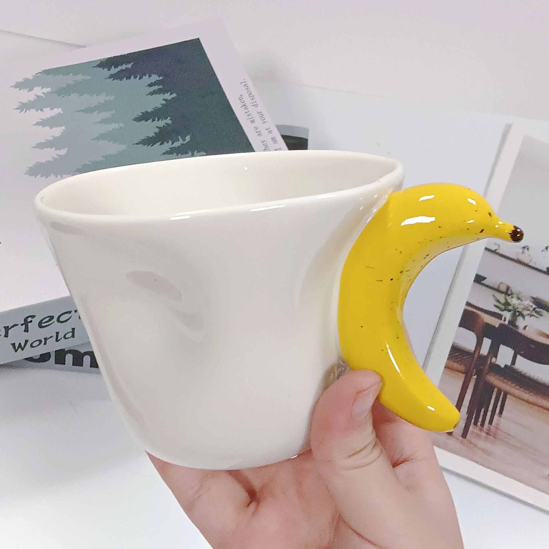Creative Irregular Large Capacity Mugs Ins Home Climbing Ceramic Mug High Value Coffee Water Cup 301-400ml