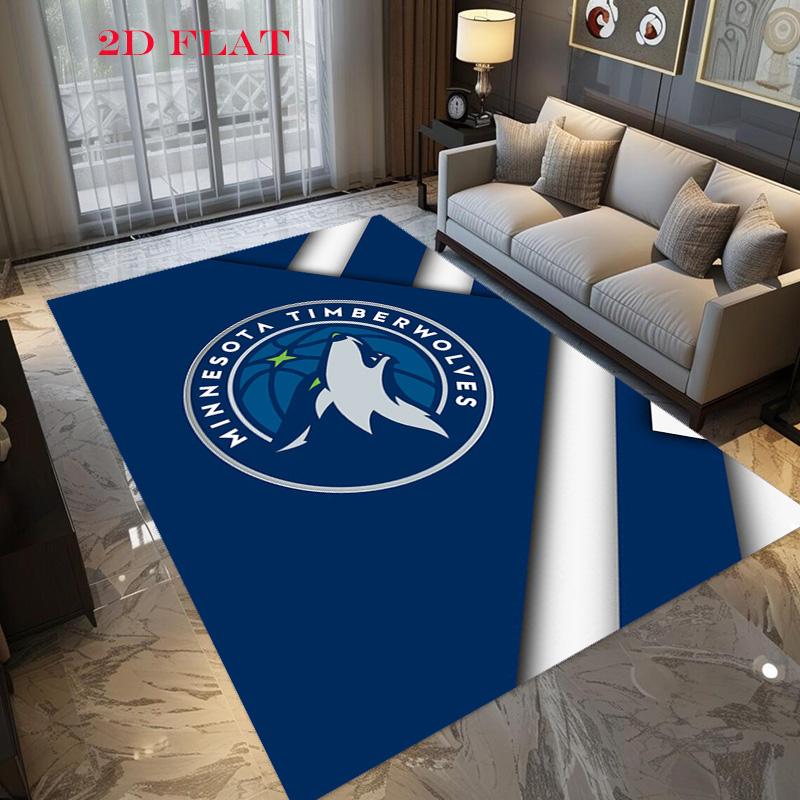 Χαλί με Εκτύπωση Λογότυπου Minnesota Timberwolves Πατάκια Δαπέδου Εκτύπωση Διακόσμηση Φοιτητικής Εστίας Τέχνη Δωματίου