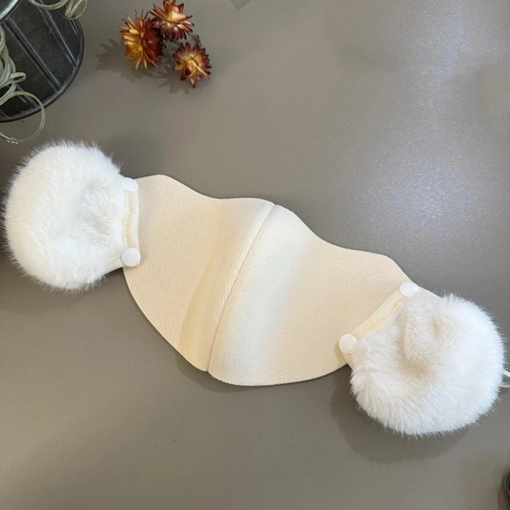 

Women Winter Warm Face Mask Fleece Lined Thickened Two-in-One Earmuff Windproof Cold-resistant Cycling Mask Ear Protection бежевый