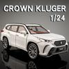 Sfylr8 Diecast 1:24 Toyota Crown Kluger Off-Road SUV Model Car Collection Simulation Sound & Light Vehicle Miniature Car Toys For Boys