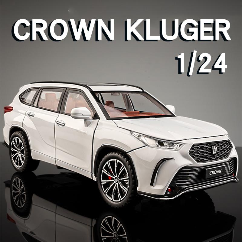 Sfylr8 Diecast 1:24 Toyota Crown Kluger Off-Road SUV Model Car Collection Simulation Sound & Light Vehicle Miniature Car Toys For Boys