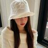 Solid Color Bow Bucket Hat Sunscreen Canvas Basin Hat Travel Bowknot Fisherman Hat  Famale
