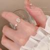 Wind Pearl Zircon Butterfly Ring Female Niche High-end Sense Light Luxury Couple Pair Ring Temperament Open Ring