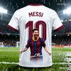 Kids Boys Summer Men Messi Football Short Sleeve T-shirt Casual Sports Jersey Street Tee Daily Training Wear