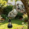 Outdoor Garden Lantern Solar Powered Animals Climbing Ropes Lantern Decorative Animal Shape Lantern for Balcony Patio Courtyard
