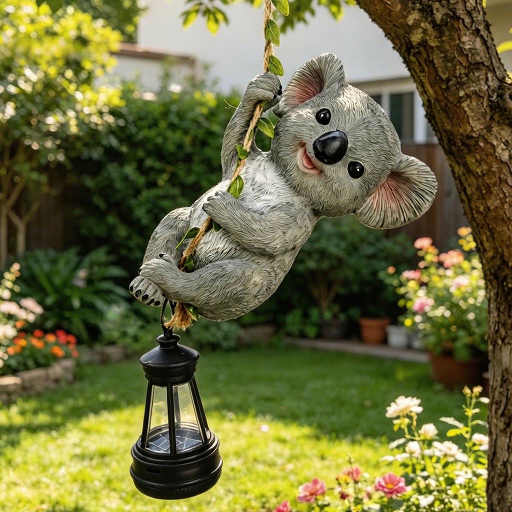 Outdoor Garden Lantern Solar Powered Animals Climbing Ropes Lantern Decorative Animal Shape Lantern for Balcony Patio Courtyard