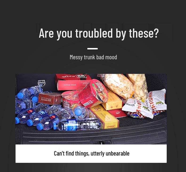 Car Leather Interior Organizer: Large Capacity Folding Trunk Storage Box