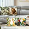 Home Decor Wild Animals In Tropical Jungle Pillow Covers Pattern Cushion Cover Suitable for Sofa Bedroom Car Pillow Cover