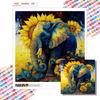 New Arrival 5D DIY Full Circle Diamond Painting "Sunflowers and Elephants" Embroidery Cross Stitch Home Decor Gift
