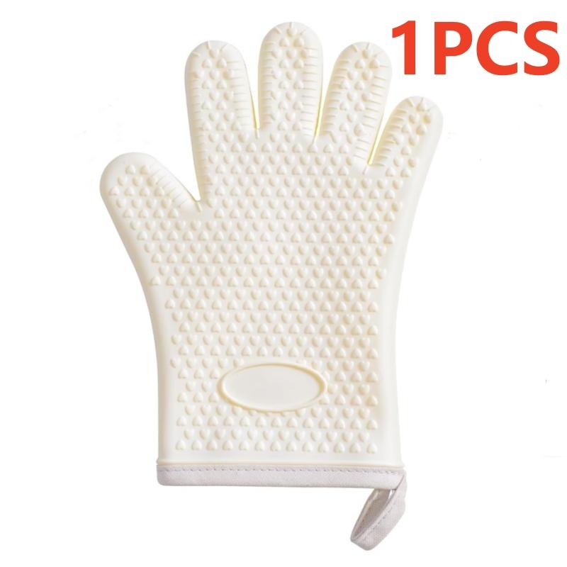 

Silicone Kitchen Gloves Cotton Lined Silicone Bbq Mitts 450 Degrees Heat Resistant Oven Gloves For Baking Grilling Smoker Fryer Quality