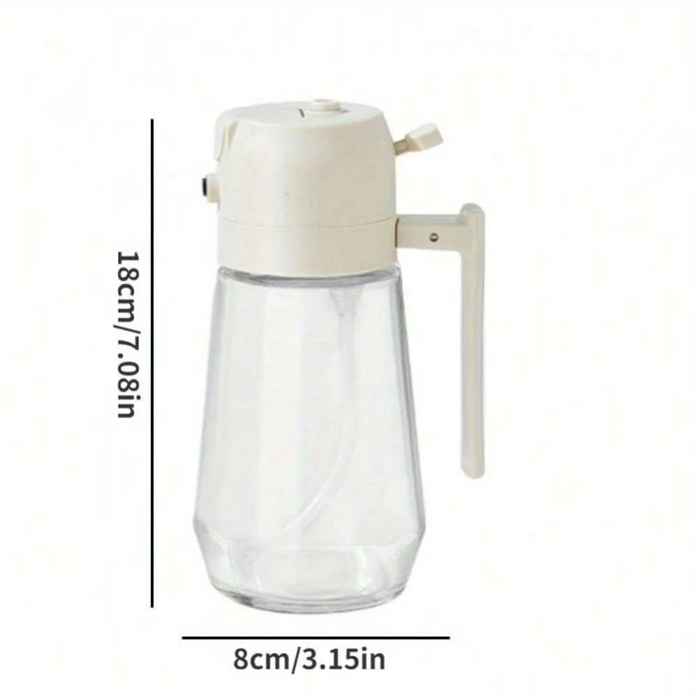 2-in-1 Glass Bottle Sprayer Outdoor Grill Olive Oil Diffuser Kitchen Vinegar Soy Sauce Spray Dispenser Opening Lid Cooking Tool