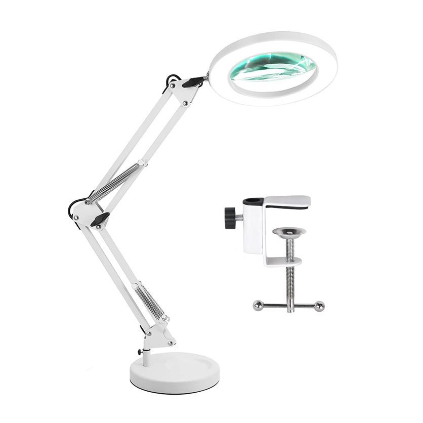 LED Magnifying Desk Lamp for Welding, Tattooing, Nail Care, and Eye Protection
