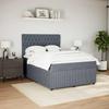 Vidaxl Letto Continentale Con Materasso, Grigio Scuro, 140X200Cm Velluto