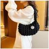 Popular Cloud Bag Fashion Versatile Shoulder Bag Women's Solid Color Portable Underarm Bag Folded Bubble Women's Bag