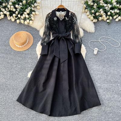 A Polo Collar Dress with A High-end Women's Style and A Unique and Elegant Summer Mesh Dress