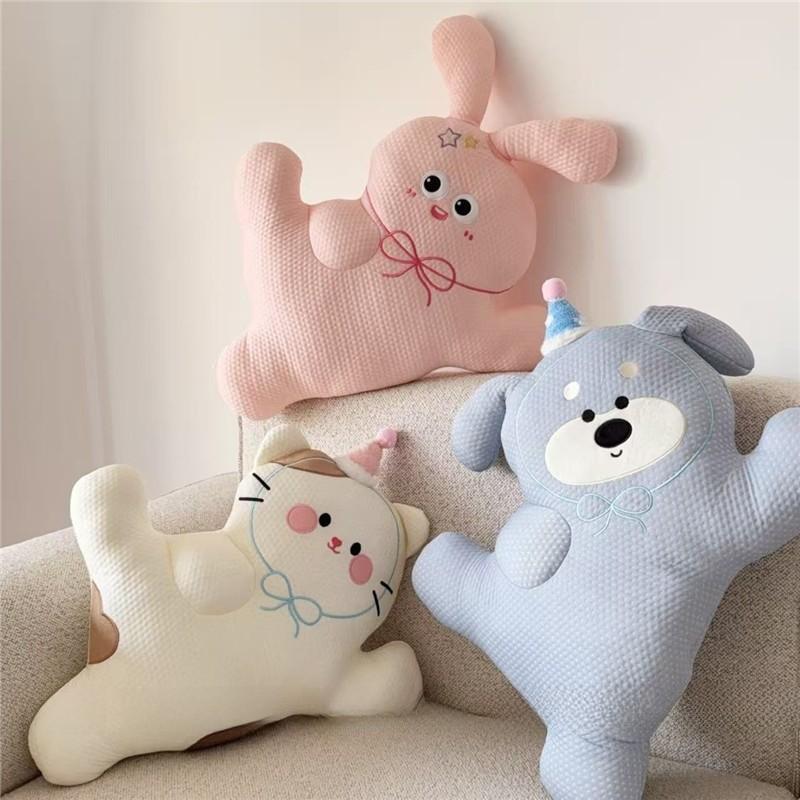 Cartoon Summer Cool Cat Cushion Pillow With Embroidered Animal Design For Sofa And Lounge Decor