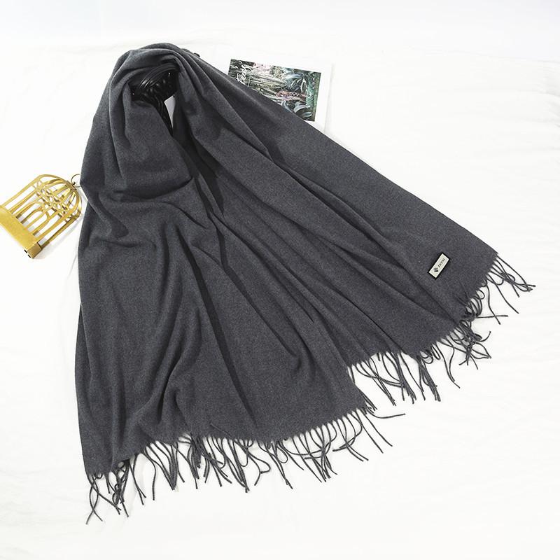 Scarf for Women Autumn and Winter Warm Thickened Wool Imitation Cashmere Scarf Winter All Match Men's Shawl Solid Color Scarf