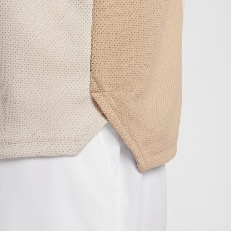 Nike Golf Club Dri-Fit Color Block Quick-Dry Polo Shirt Men Tops Sand-White Light-Bone Linen-Yellow FQ1151-126
