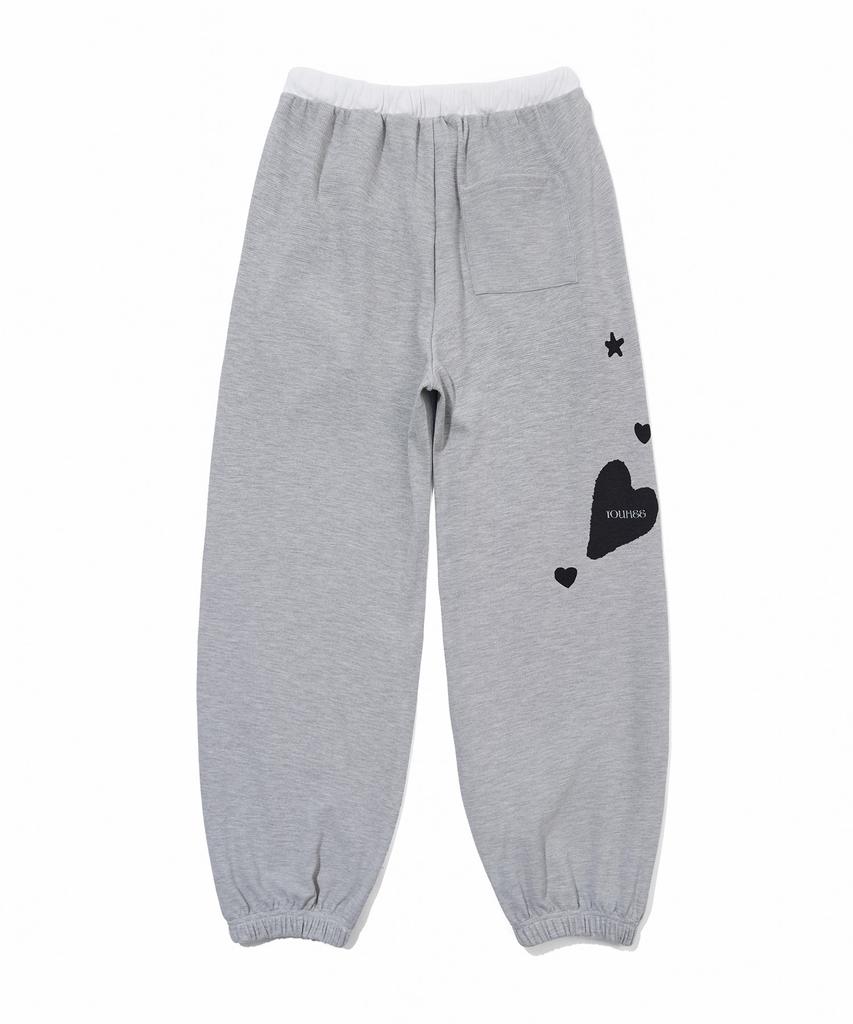 YOUHEE [3Colors] Graphic Waffle Sweat Pants