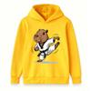 Kids Boys Girls Casual Pullover Hoodie, Funny Capybara Taekwondo Black Belt Karate Kick Cartoon Print Soft Hooded Sweatshirt for Children Daily Wear