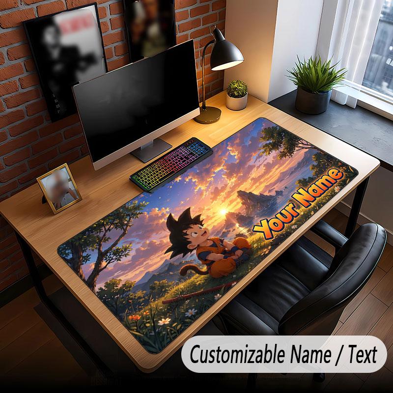 Custom Name Extended Mouse Pad,Dragon Ball Gaming Desk Mat For Home Office Desktop Decor