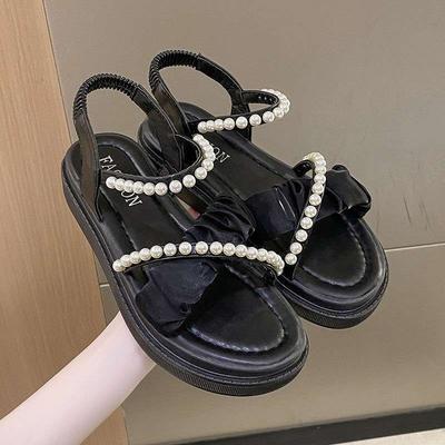 Maternity Sandals Women's Summer 2025 New Platform Fairy Wind Gentle Lady Pearl Super Fire Roman Shoes
