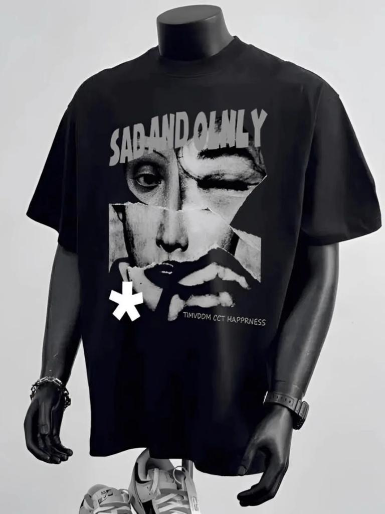 2025 New Man Summer Mens Washed TShirt Vintage Printed TShirt Harajuku Casual Cotton Short Sleeve Acid Wash TShirts Top