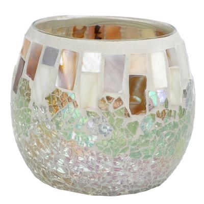 Mosaic Glass Candle Holder Shell Light Color Ball Appearance High Light Transmittance Glass