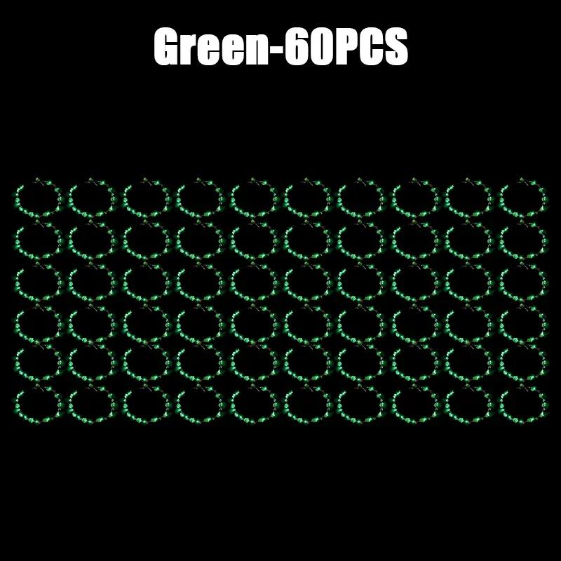 60 Adet Çiçek Çelenk Parlayan 10 LED'li Başlık Çelenk Taç Çiçekli Saç Bandı Parlayan Çelenk Düğün Partisi Noel Çelengi İçin