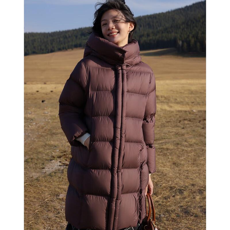 Demana Women's Long Hooded Puffer Down Jacket