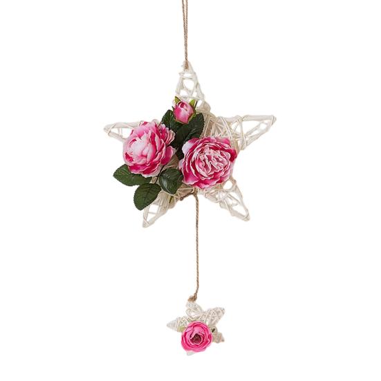 Rattan Hanging Ornaments Five-pointed Handcrafted Durable Wear-resistant Star Shape Hangings Home Decoration B