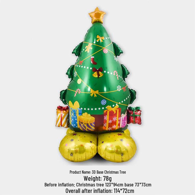 Baloane 3D de Crăciun din folie de aluminiu: Moș Crăciun, Brad de Crăciun, Ren, Decorațiuni Sanie