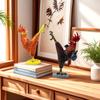 Creative Rooster Sculpture Funny Animal Miniatures Figurine Drunken Kung Fu Chicken Statue  Home