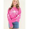 European and American Bow Design Long sleeve Pullover Sweater Women 2025 Spring and Autumn New Warm All-Match round Neck Knitted Top
