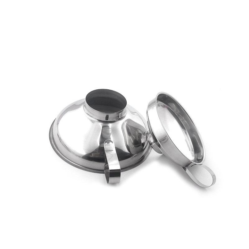 Canning Funnel Stainless Steel Cooking Tools Wide Mouth Canning Funnel Hopper Filter Leak Wide-mouth Can For Oil Wine Kitchen